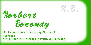 norbert borondy business card