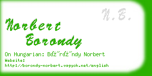 norbert borondy business card